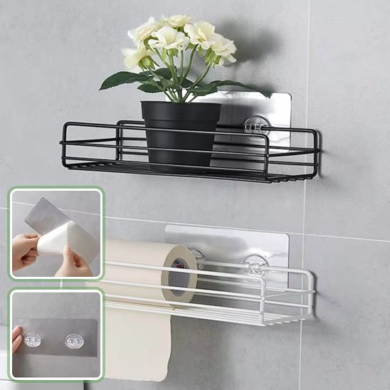 Etagere douche grille offert en deux couleurs collé au mur de céramique